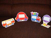 Vehicles birthday theme Food labels